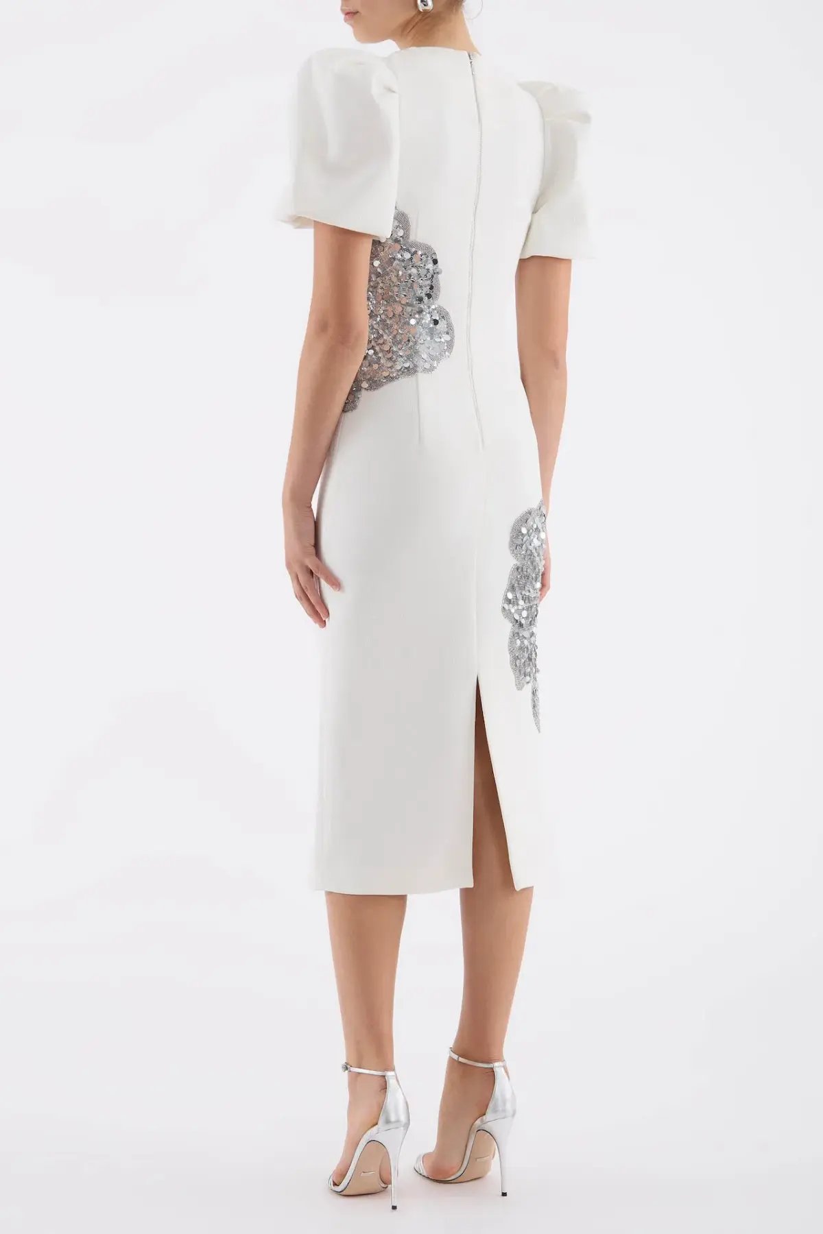 Rebecca Vallance Layana Midi Dress in Ivory Size 14 photo 3