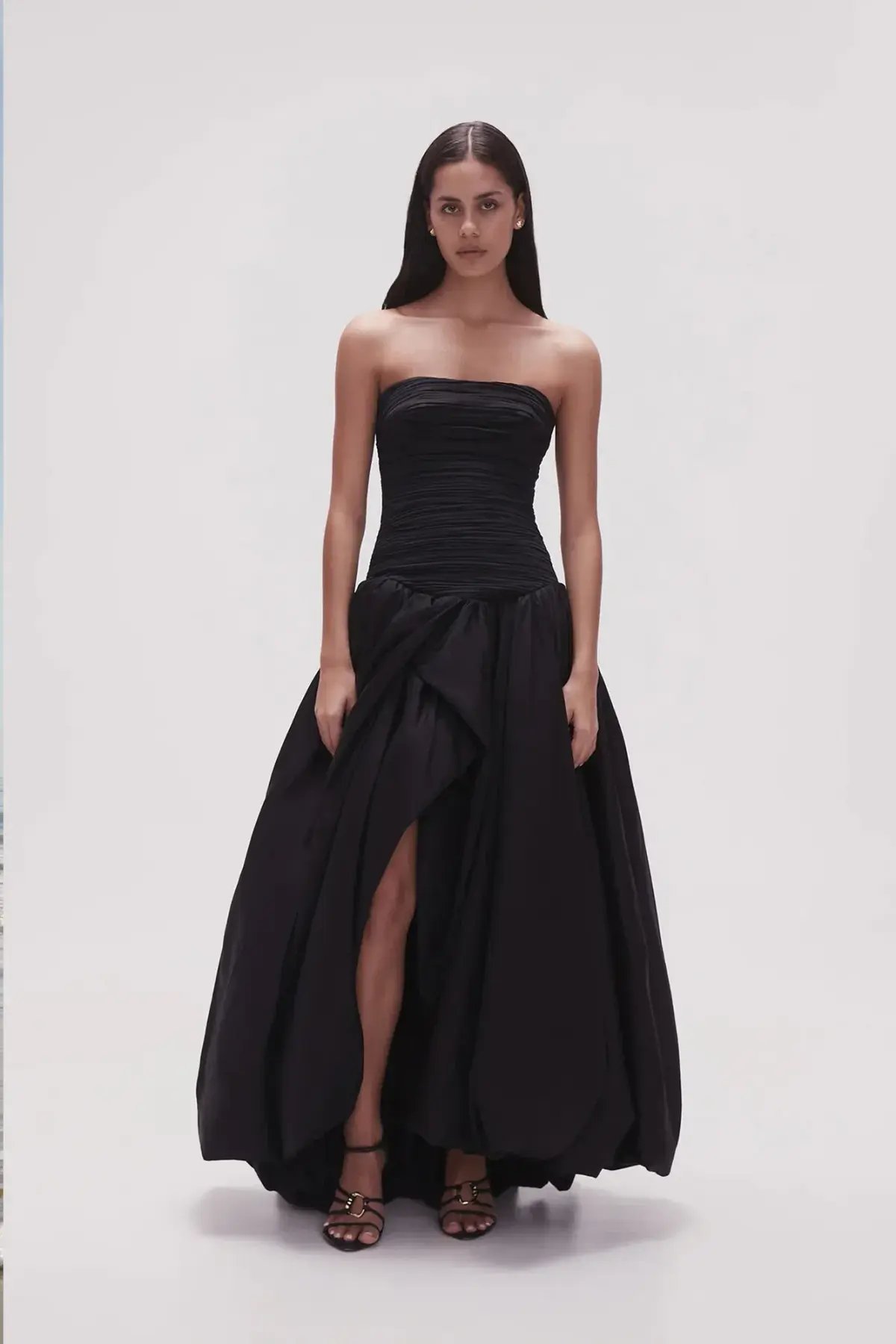 Aje Violette Bubble Hem Maxi Dress Black Size 10 photo 4