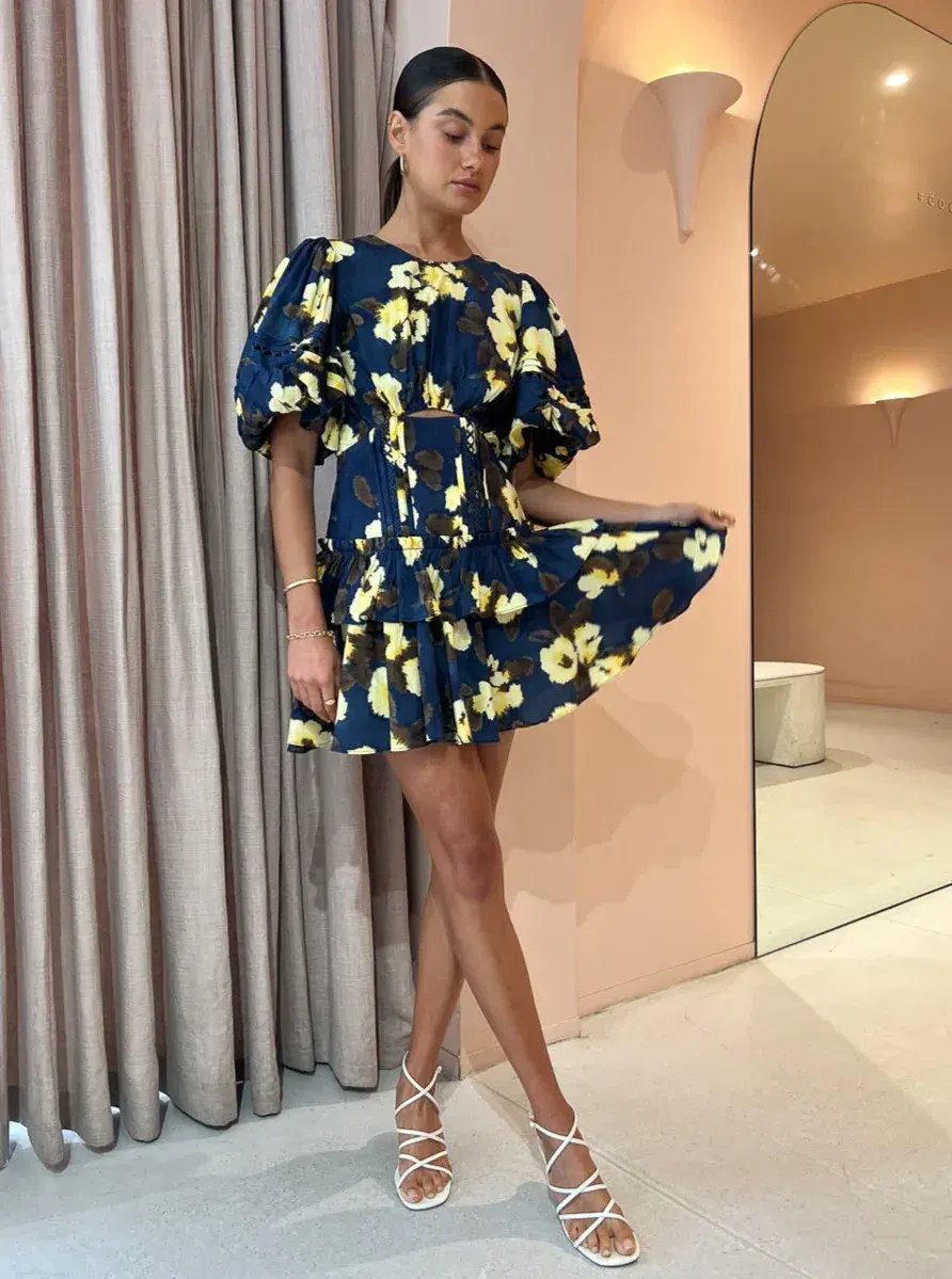 Acler Clovelly Mini Dress in Floral Posy Floral Size AU 6 photo 6