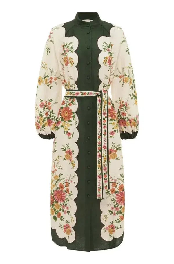 Alemais Elisabetta Midi Shirtdess Floral Size 16 photo 3
