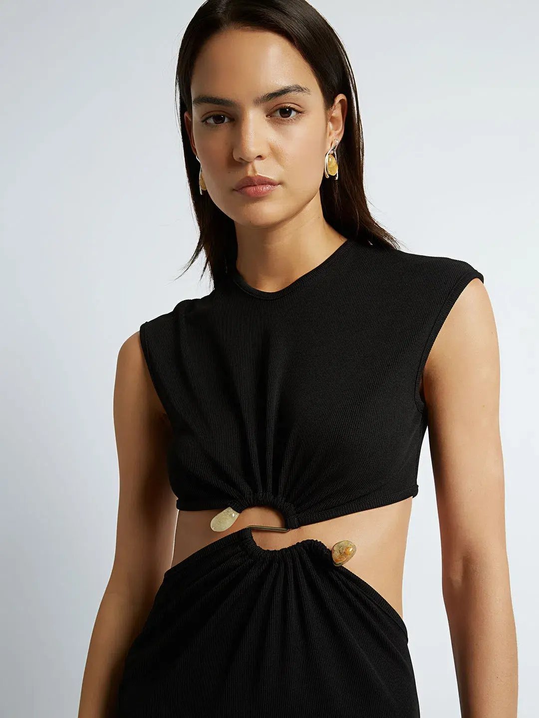 Christopher Esber Distorted Split Quartz Dress Black Size 8 photo 2