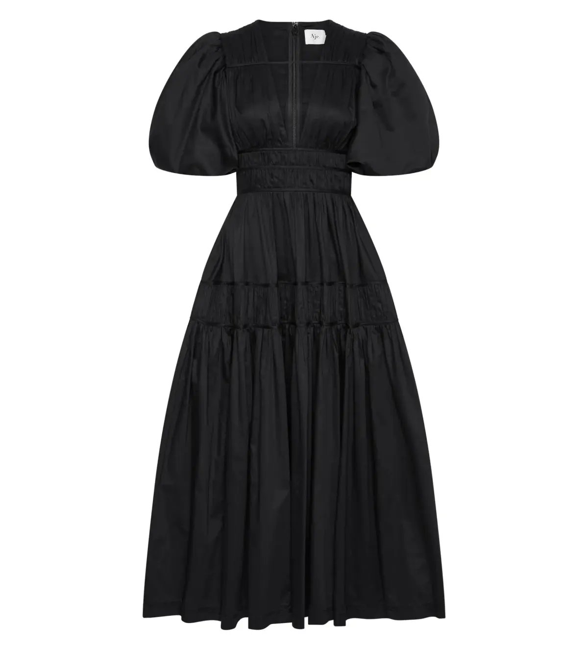Aje Fallingwater Ruched Midi Dress in Black Size S / AU 8 photo 5