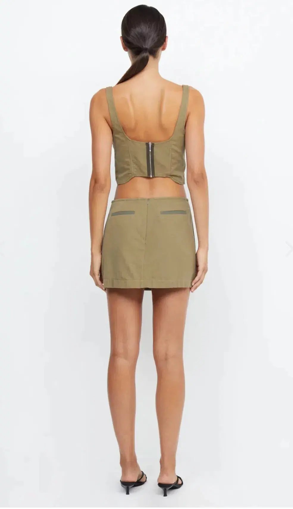 Bec and Bridge Remi Corset Top Spliced Khaki Size 10 photo 3