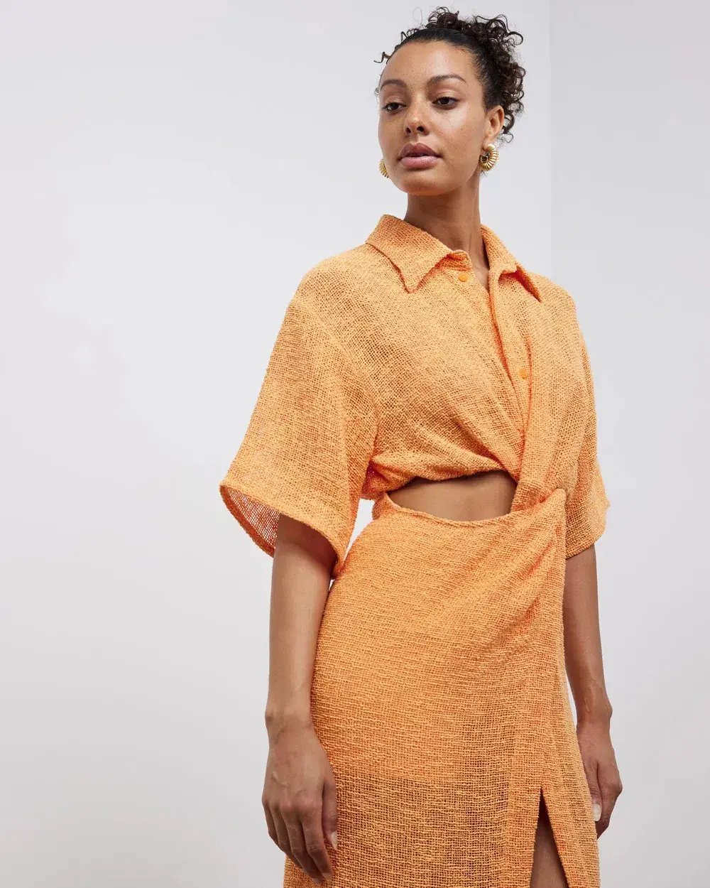 Camilla & Marc Clementine Twist Midi Dress Persimmon Size 10 photo 2