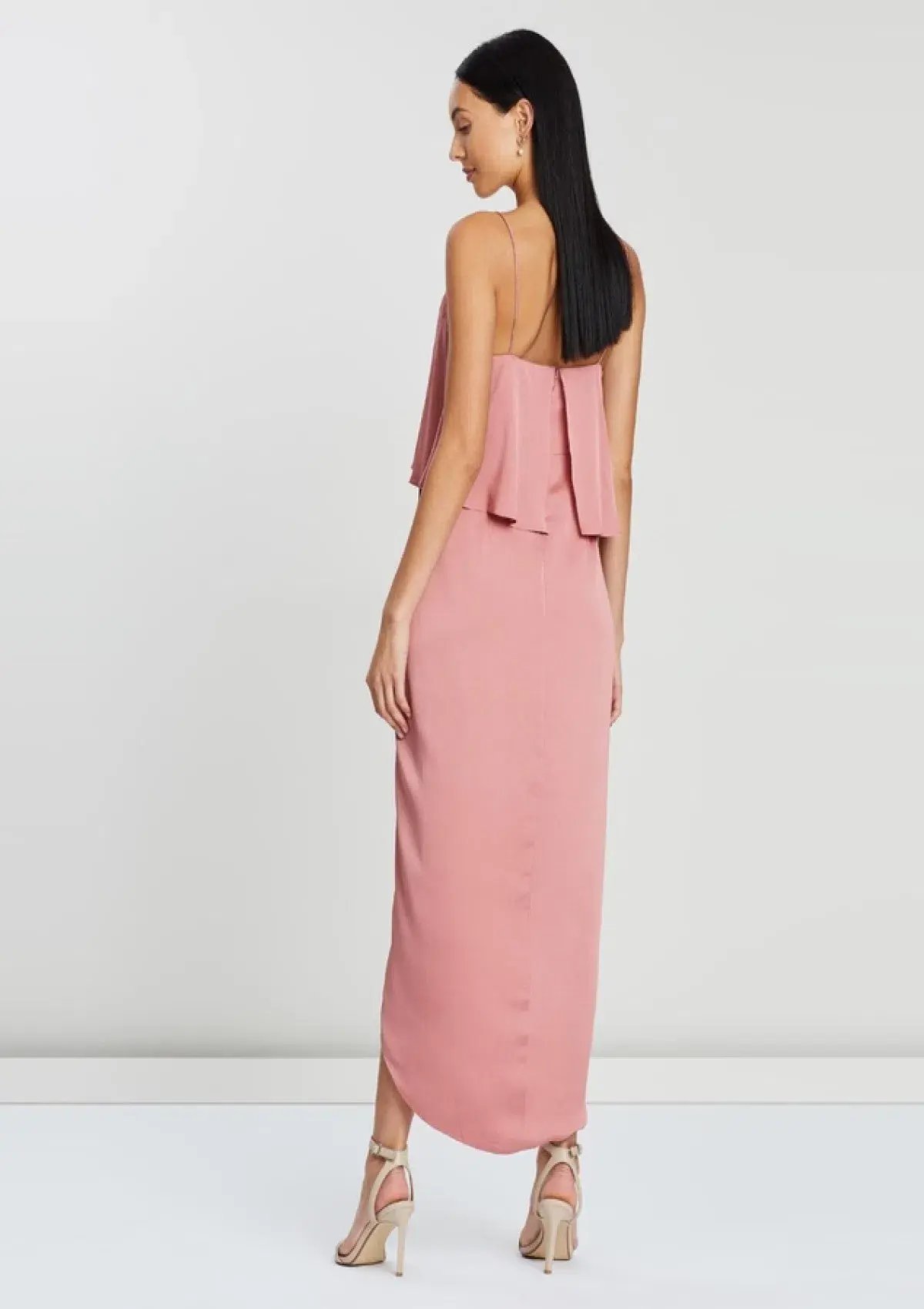 Shona Joy Luxe Cocktail Frill Dress Rose Size 10 photo 2