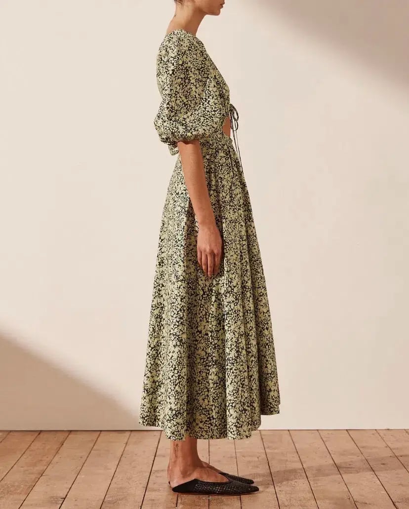 Shona Joy Tracey Short Sleeve Cut Out Midi Dress Tracey Print Size 14 photo 2