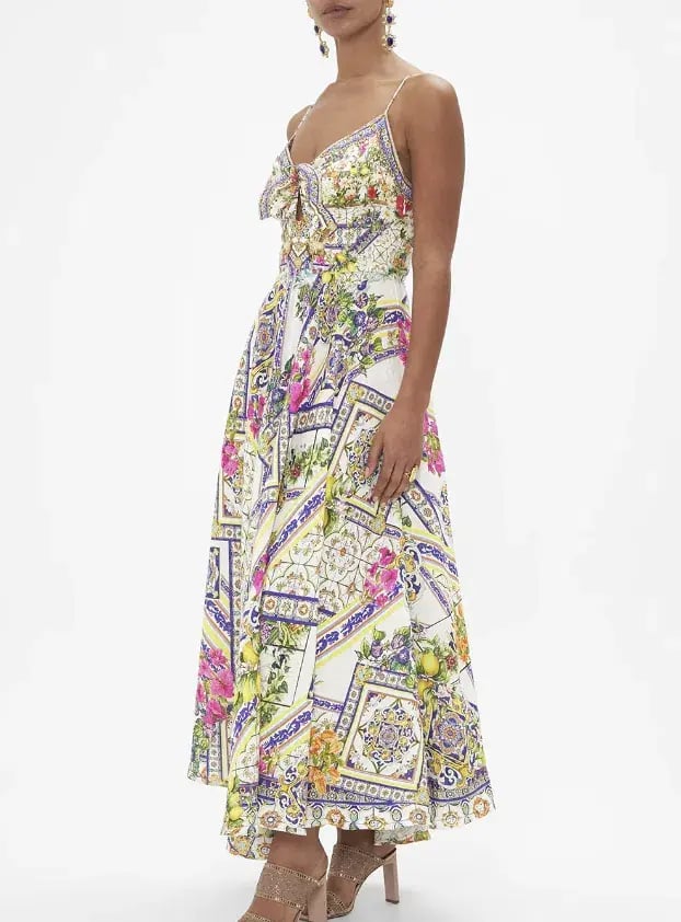 Camilla Long Dress With Tie Front Amalfi Amore Size S photo 3
