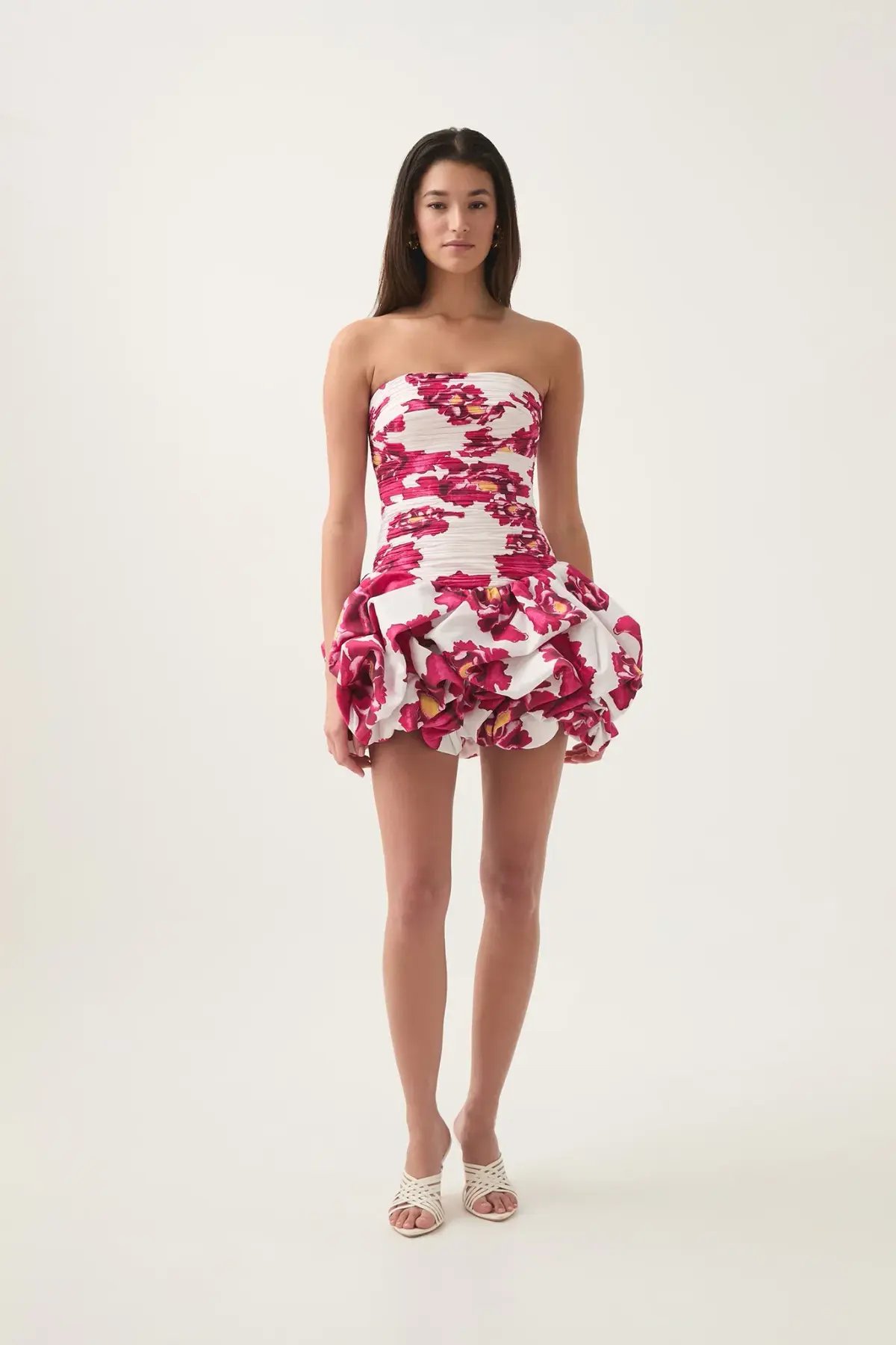 Aje Violette Bubble Hem Mini Dress Boldly Blooming Size 8 photo 2
