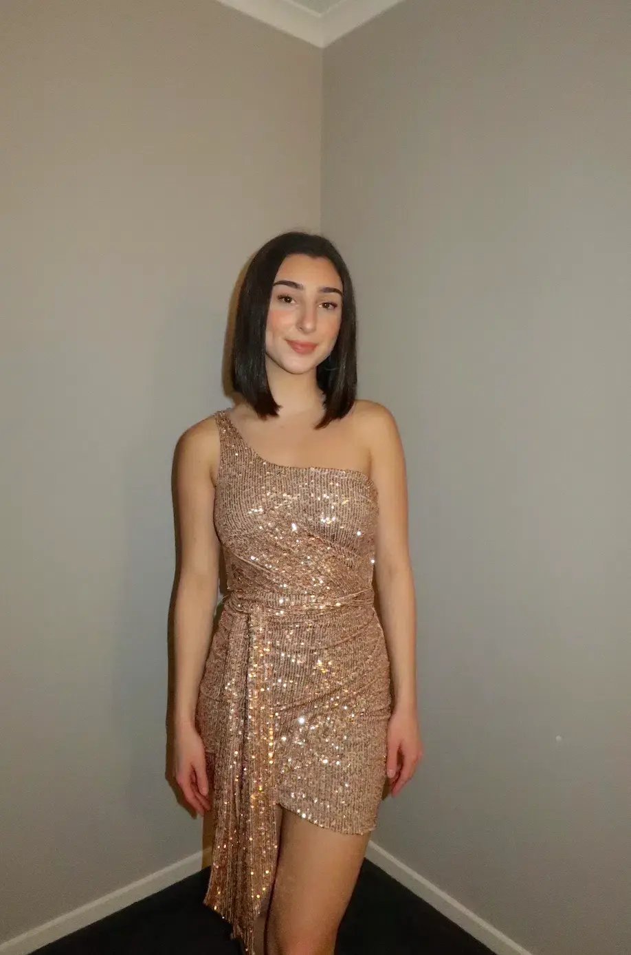Nookie Plazzo Mini Dress Rose Gold Size XS / AU 6 photo 2
