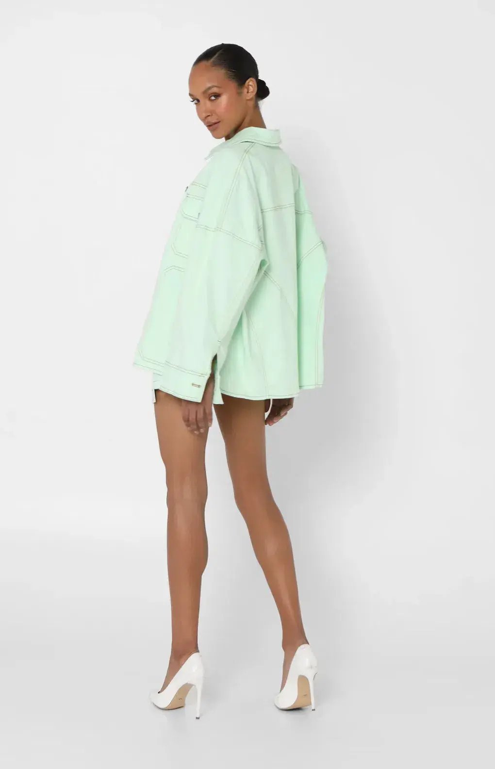 BY.DYLN Jerome Jacket & Cooper Mini Skirt Mint Size 8 photo 2