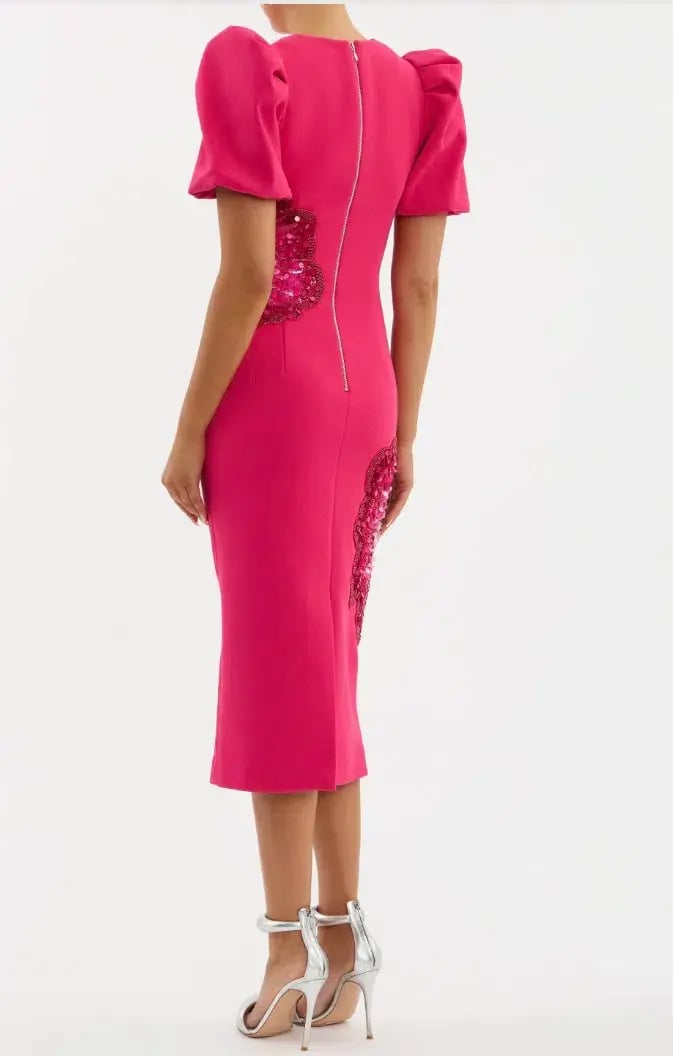 Rebecca Vallance Layana Midi Dress Raspberry Pink Size 14 photo 3