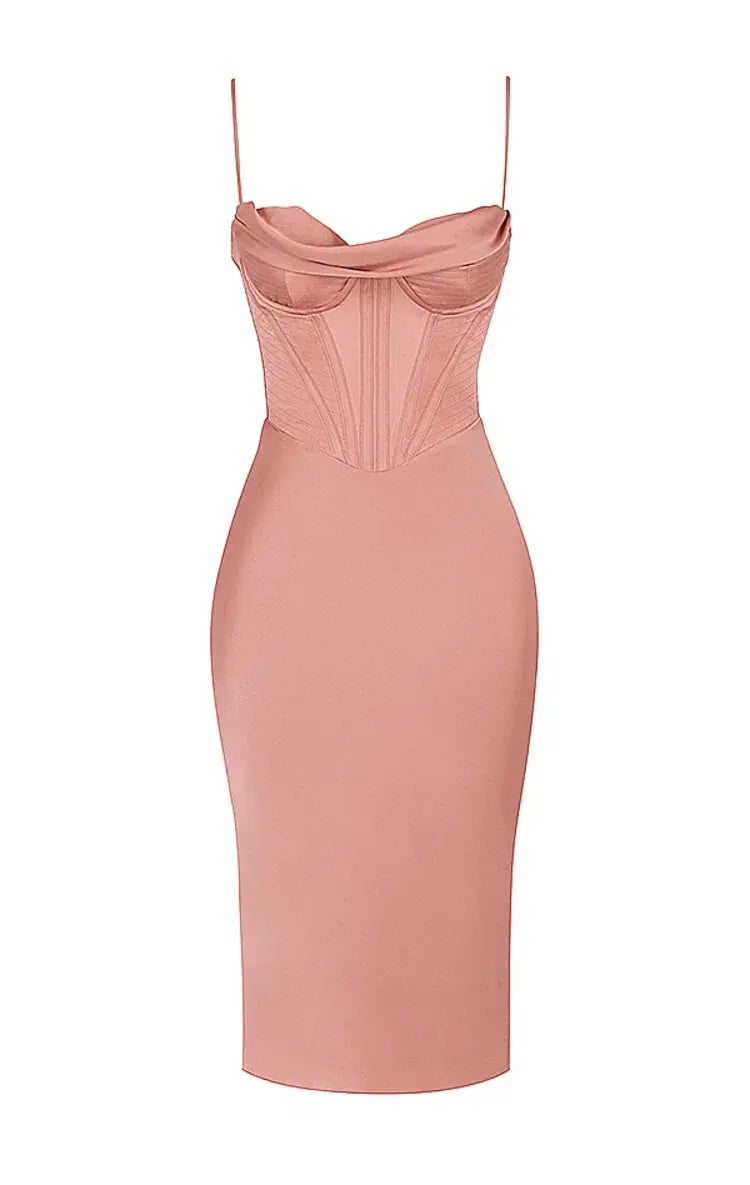 House of CB Mryna Satin Corset Slip Dress Rose Size M / Au 10-12 photo 5