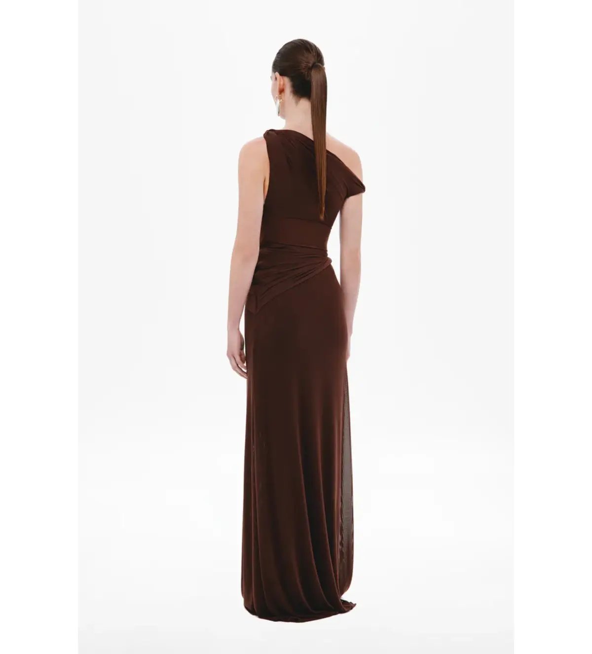 Misha Sisal Mesh Maxi Dress in Espresso Size 8 photo 3