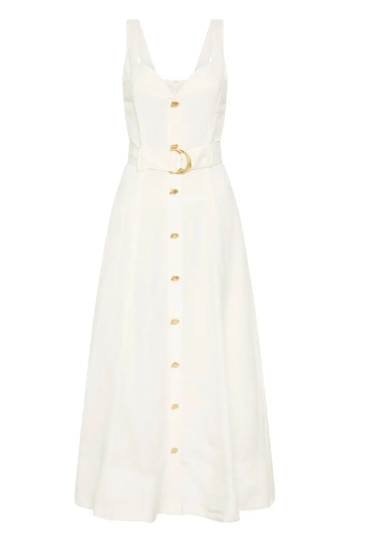 Aje Clay Belted Midi Dress Ivory Size 6 / XS photo 4