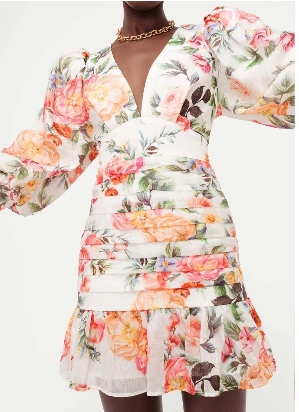 Sheike Bouquet Mini Dress Floral Size 16 photo 3