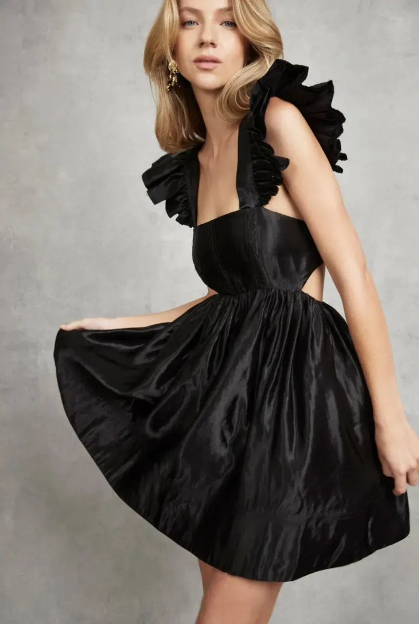 Aje Gazelle Mini Dress Black Size 16 photo 2