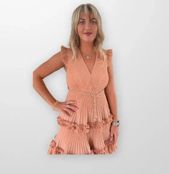 Zimmermann Pleated Mini Dress in Lipstick Size 1 / Au 10 photo 2