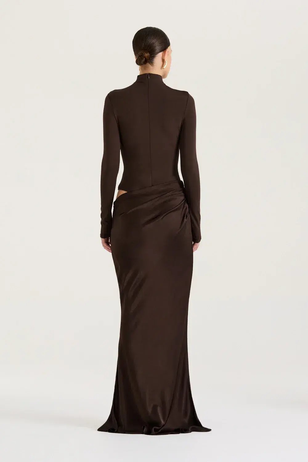 HENNE Soraia Long Sleeve Dress Chocolate Brown Size S / AU 8 photo 3