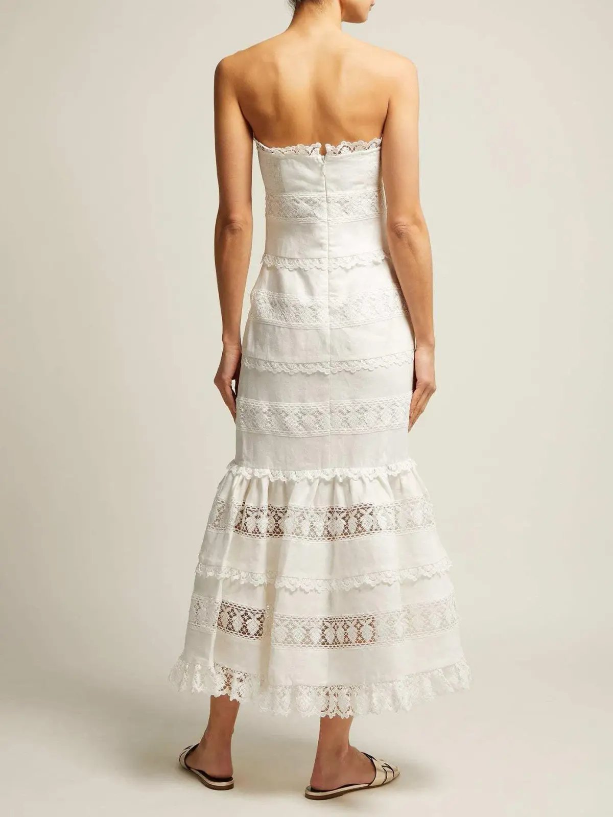 Zimmermann Wayfarer Strapless Midi Dress Ivory Size 0 / AU 8 photo 2