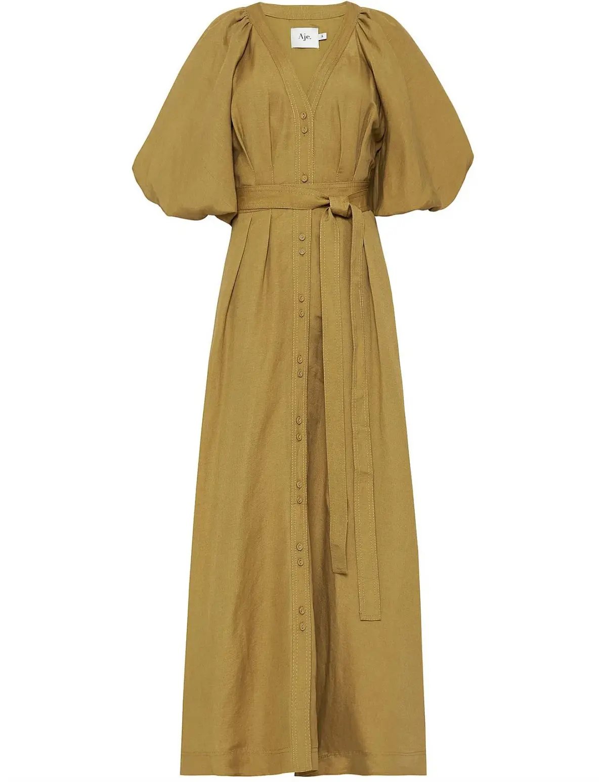 Aje Evermore Dress Olive Green Size 8 photo 4