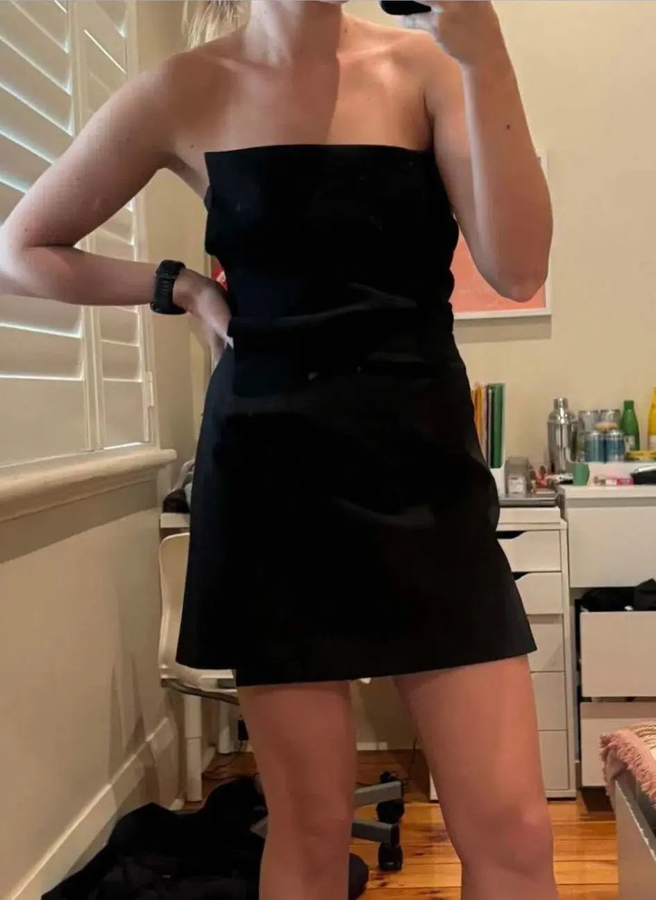 Sir the Label Leonardo Pleated Mini Dress Black Size 8 photo 3