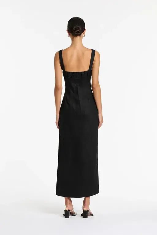 Sir The Label Bettina Midi Dress In Black Size 8 photo 3