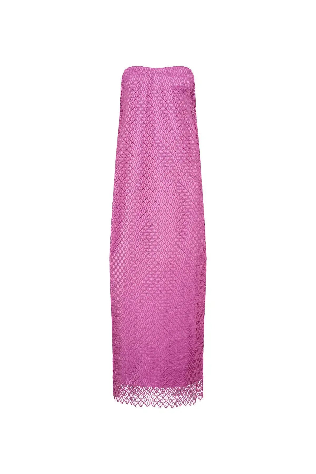 Camilla & Marc Sinclar Lace Maxi Dress Magenta Pink Size 8 photo 6