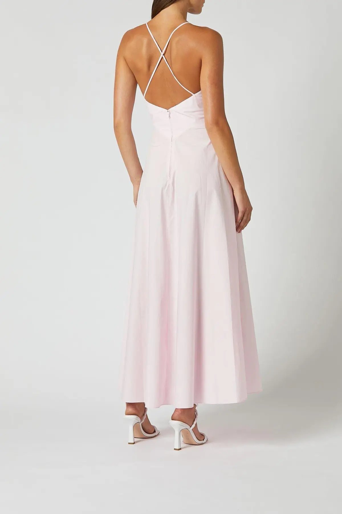 Scanlan Theodore Cotton Strappy Dress Pink Size 8 photo 4