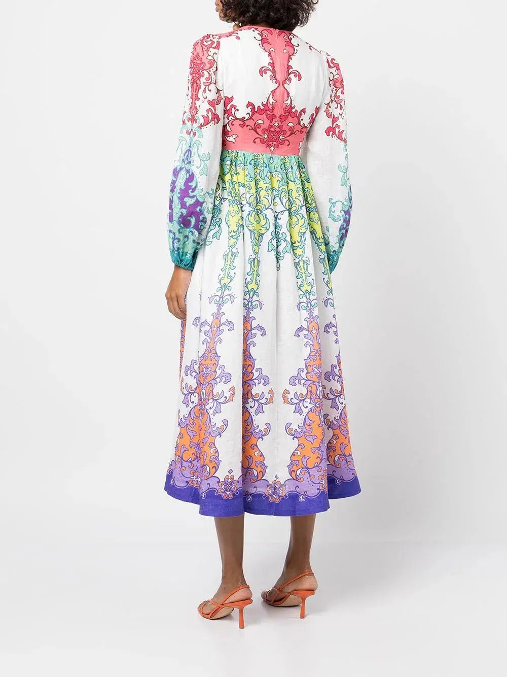 Zimmermann Nina Plunge Midi Dress Multi Size 0P / AU 6 photo 3