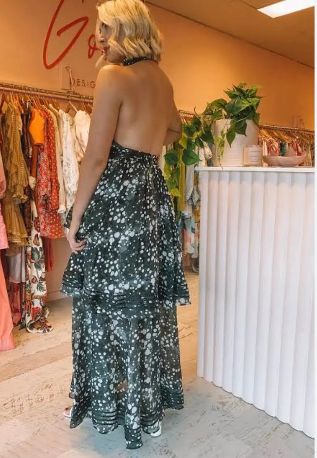 Aje Sienna Gala Maxi Dress Print Black Size AU 12 photo 3
