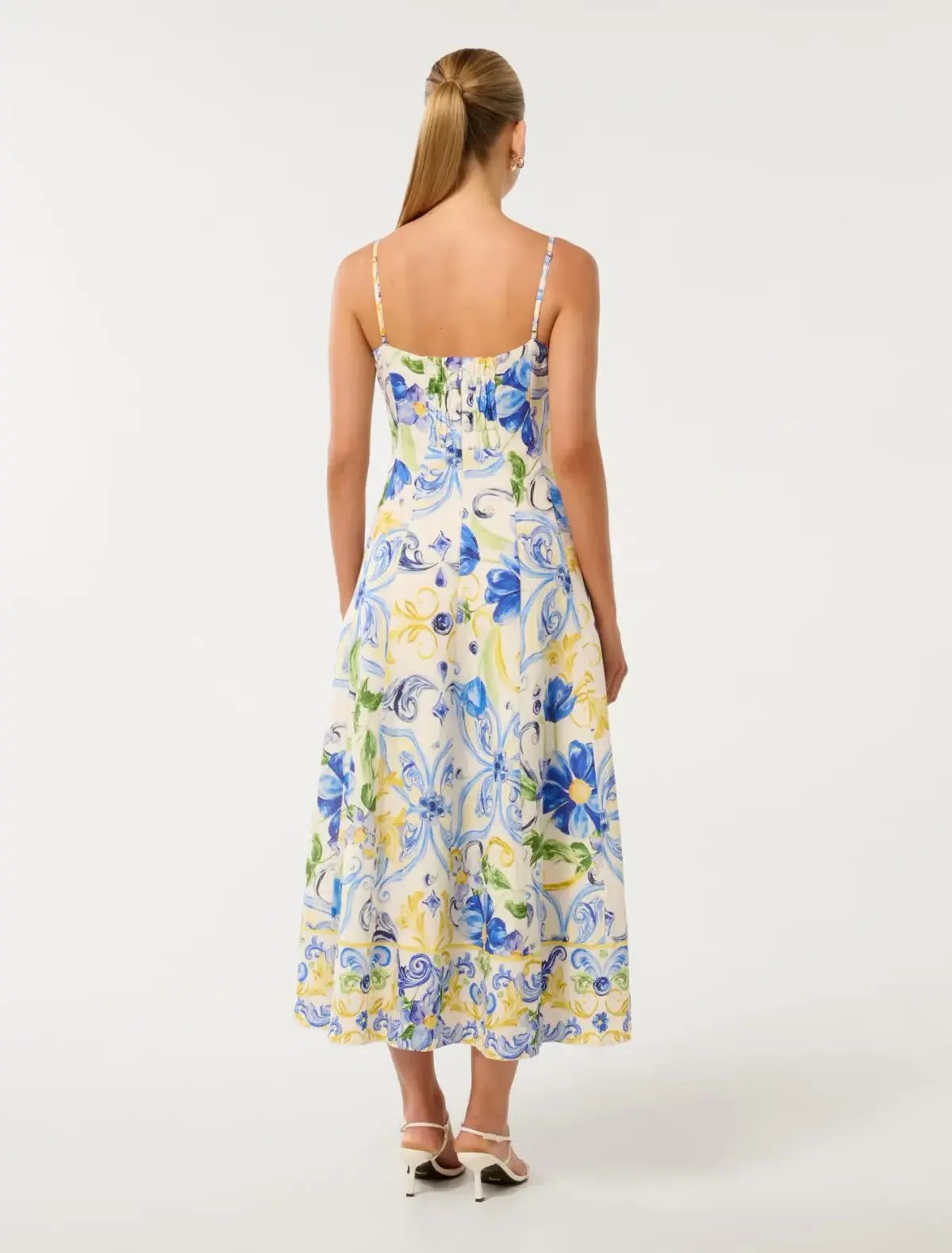 Forever New Chiara Printed Midi Dress Capri Tile Size 12 photo 3