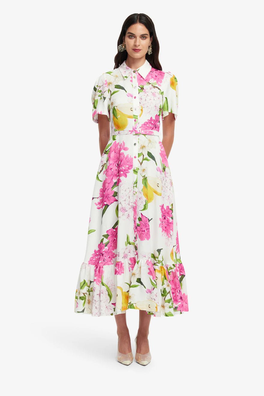 Leo Lin Becca Short Sleeve Midi Dress - Floral Pear Print photo 3