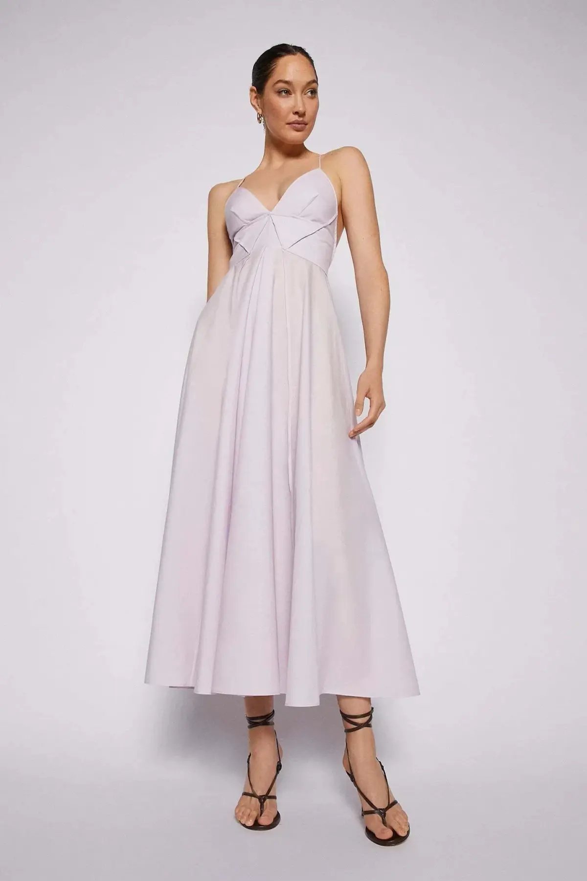 Scanlan Theodore Parachute Cotton Strappy Dress in Lilac Purple Size 6 photo 2