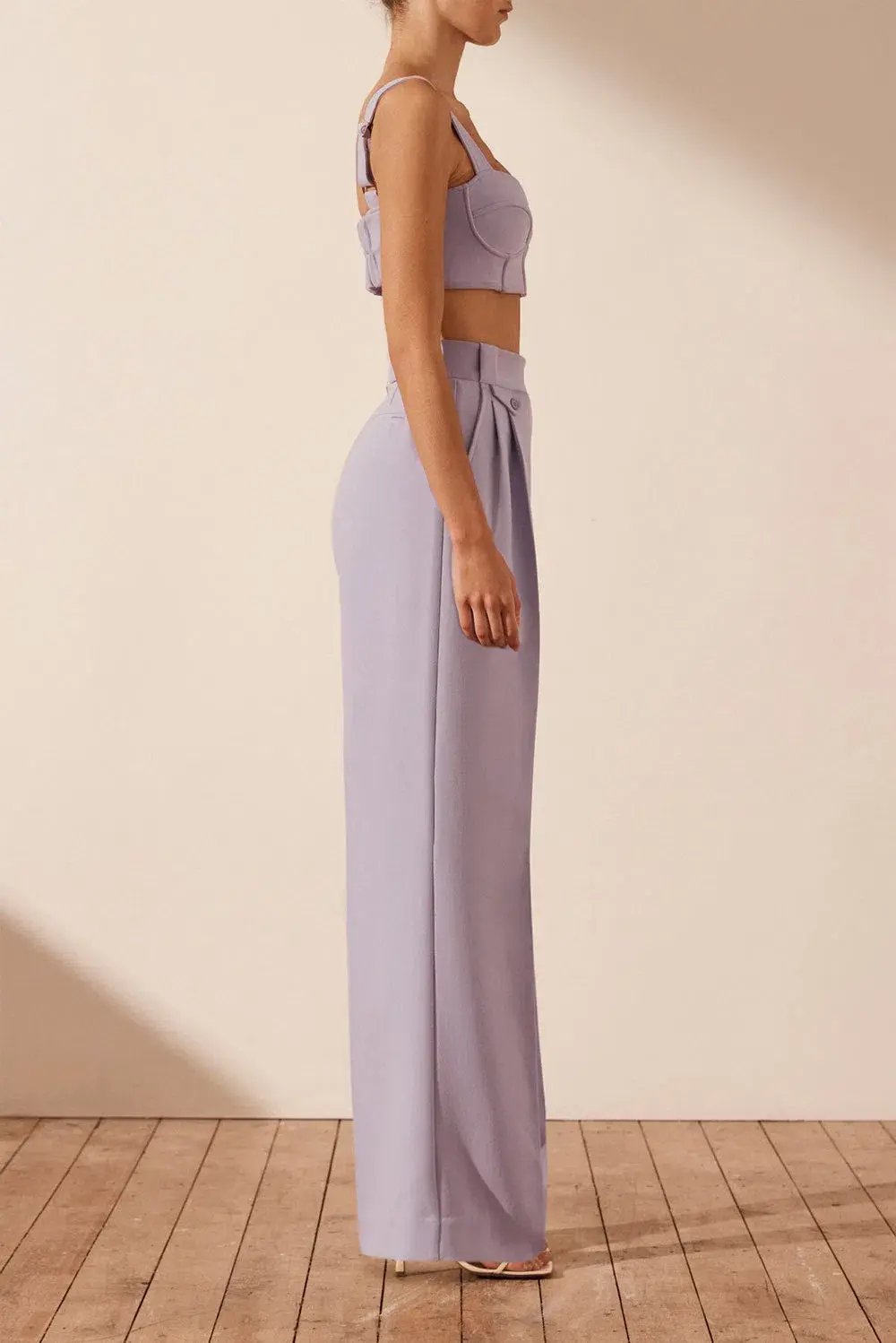 Shona Joy Irena Corded Bustier in Lavender Size 8 photo 2