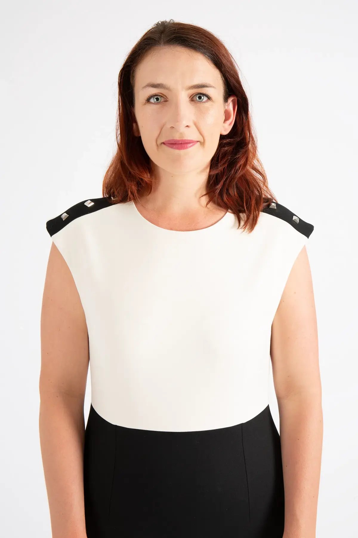 Hugo Boss Colour-Blocked Dress with Stud Trim Black Size 10 photo 5