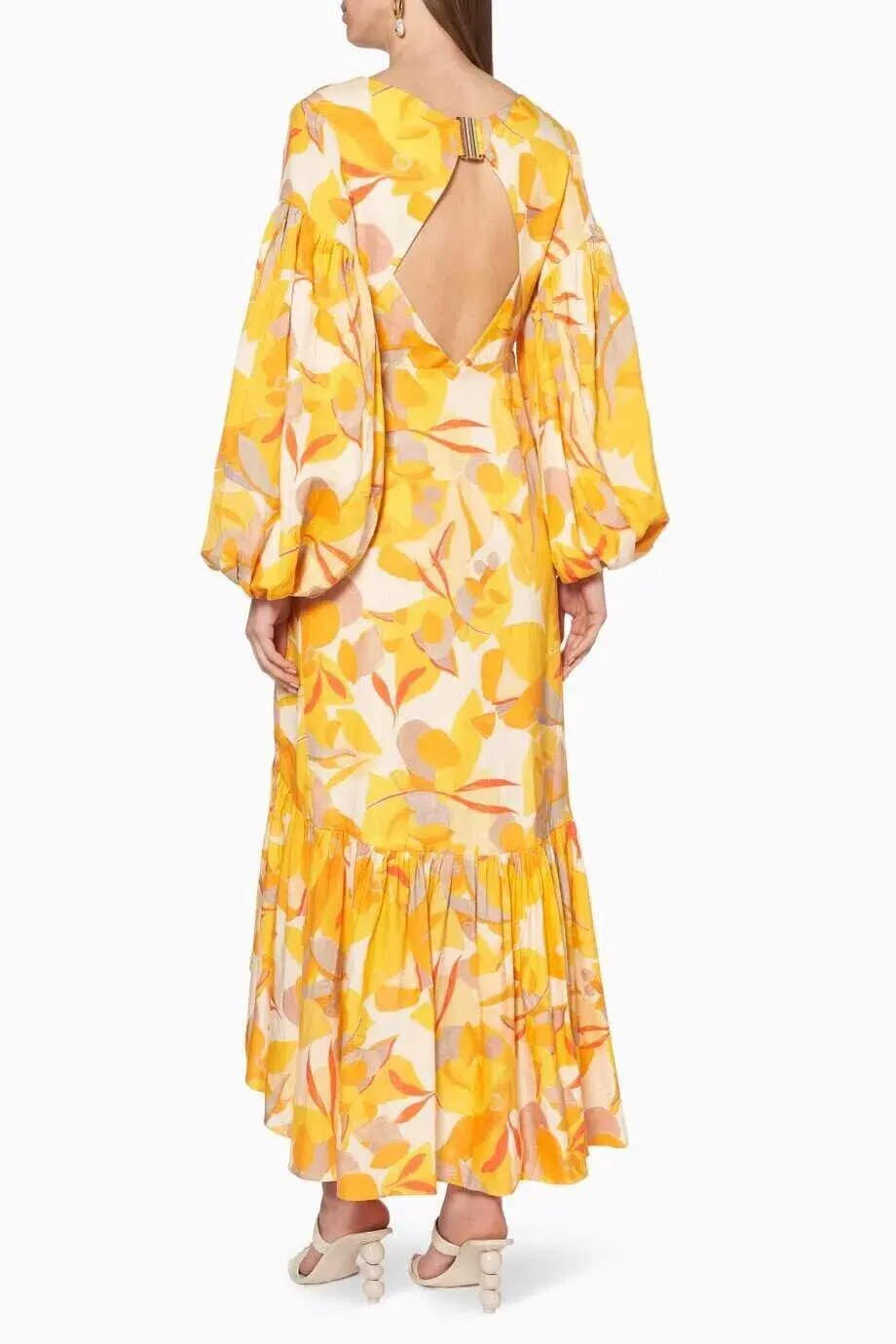 Acler Gallion Midi Dress Yellow Orange Size 10 photo 4