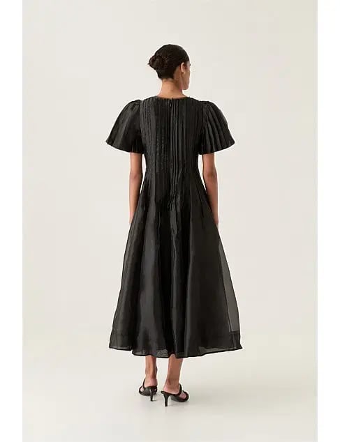 Aje Nova Pleated Midi Dress Black Size AU 14 photo 2