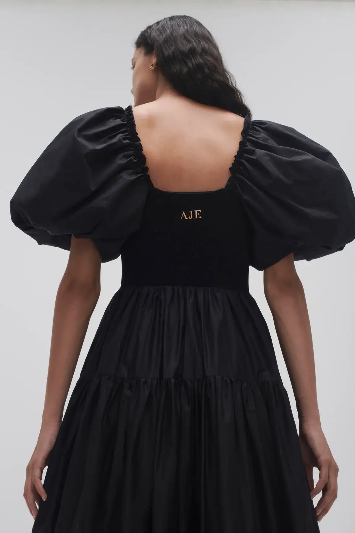 Aje Casa Puff Sleeve Midi Dress Black Size AU 6 photo 2