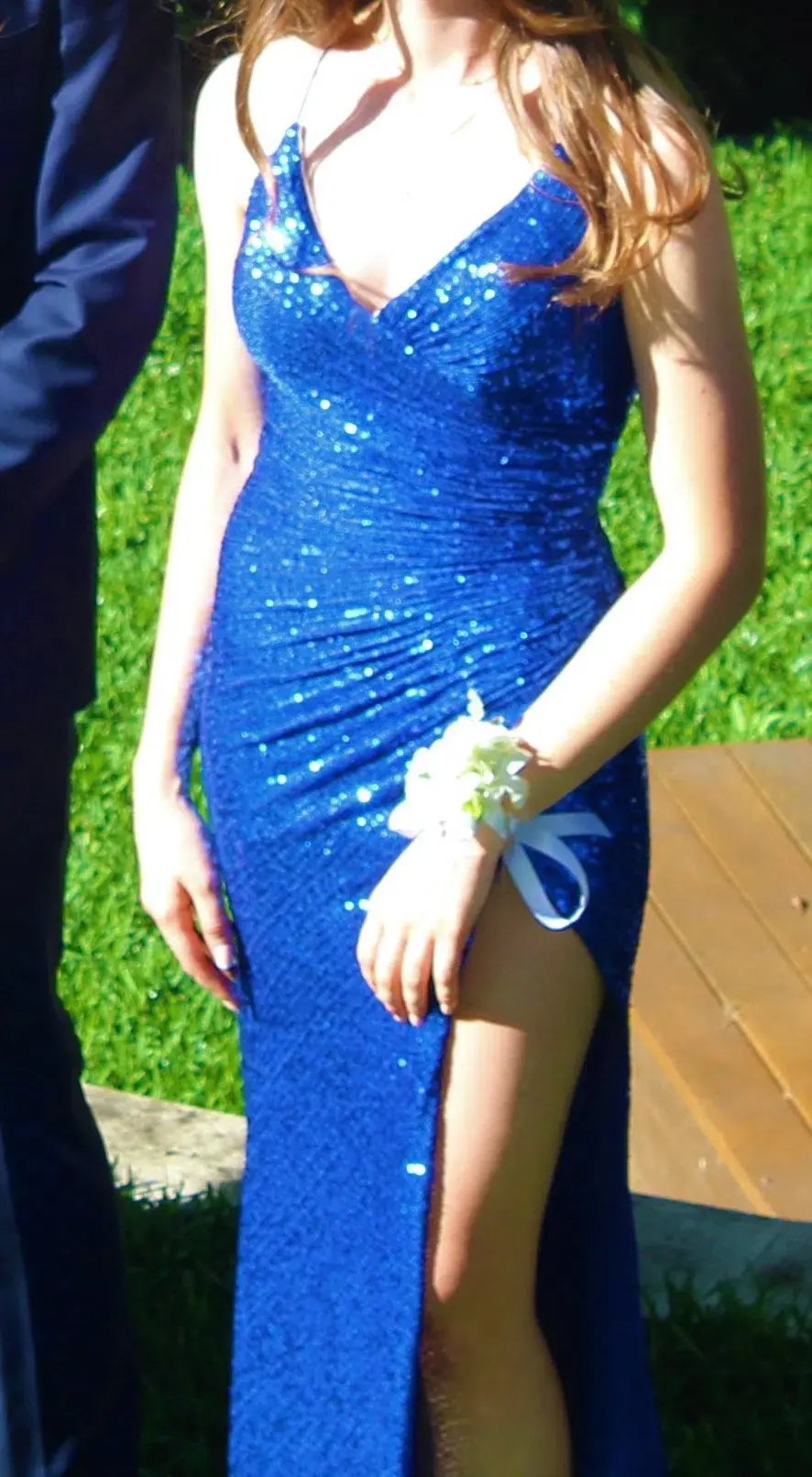 Noire Couture Royal Blue Sequin Gown Size 6 photo 3