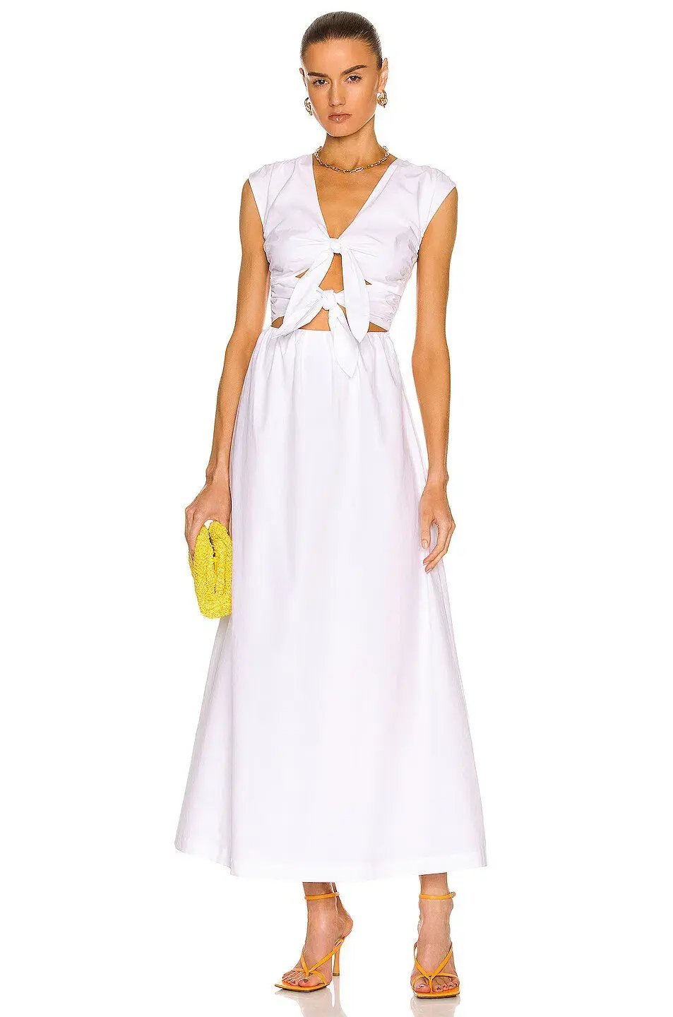 Sir The Label Anja Tie Midi Dress Chalk White Size 3 / 12 AU photo 4