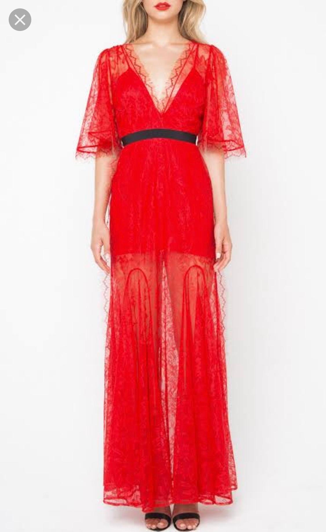 Alice McCall Look Good Feel Good Red Lace Gown Size 6 photo 4
