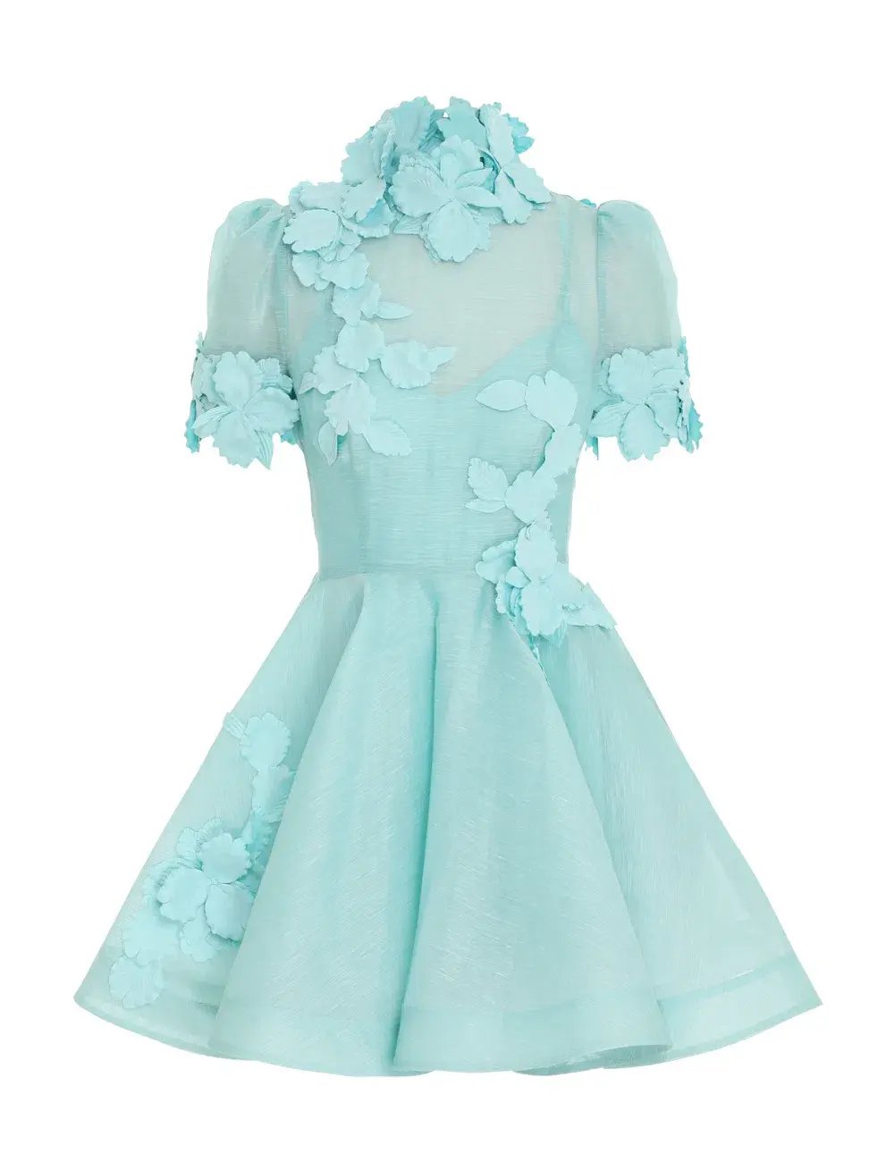 Zimmermann High Tide Lift Off Flower Mini Dress Green Size 0p /4 to 6 photo 4
