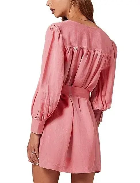 Steele Geneva Detailed Button Up Dress Pink Size L photo 2