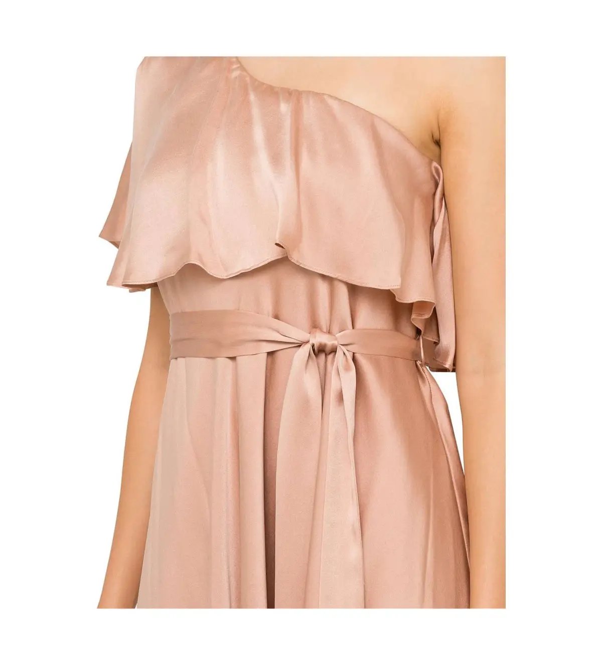 Zimmermann Sueded One Shoulder Midi Dress Beige Size 2 AU 12 photo 6