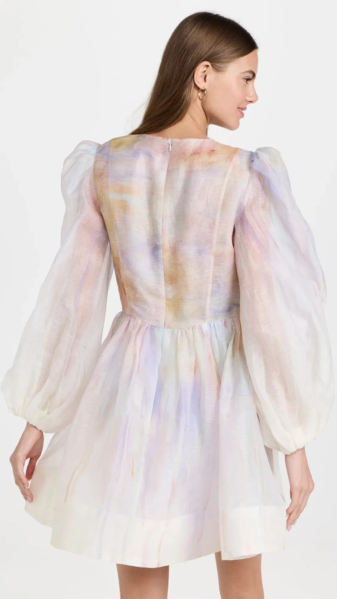 Zimmermann Rhythmic Knot Mini Dress Abstract Rainbow Size 1 / AU 10 photo 3