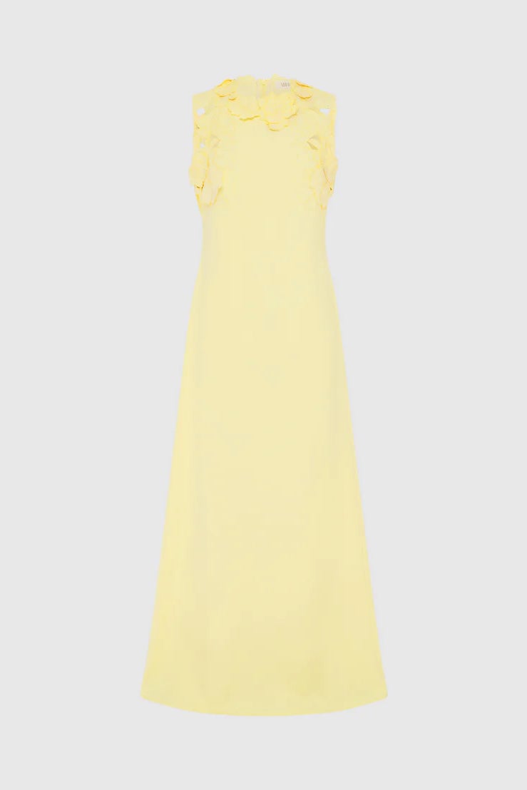 LEO LIN SOLENE APPLIQUÉ MAXI DRESS - SORBET YELLOW photo 4