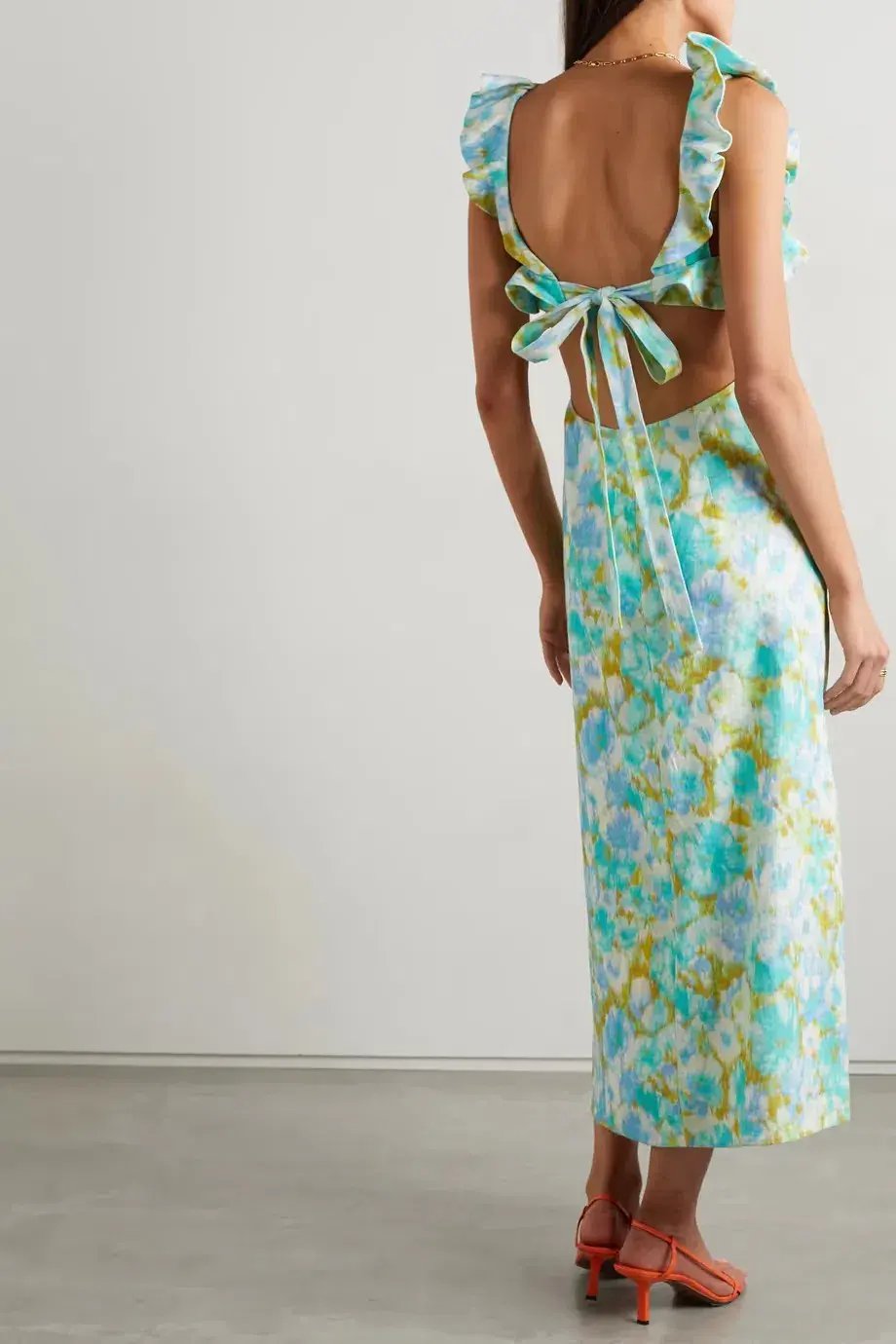 Zimmermann High Tide Frilled Midi Dress Floral Size 1/Au 10 photo 4