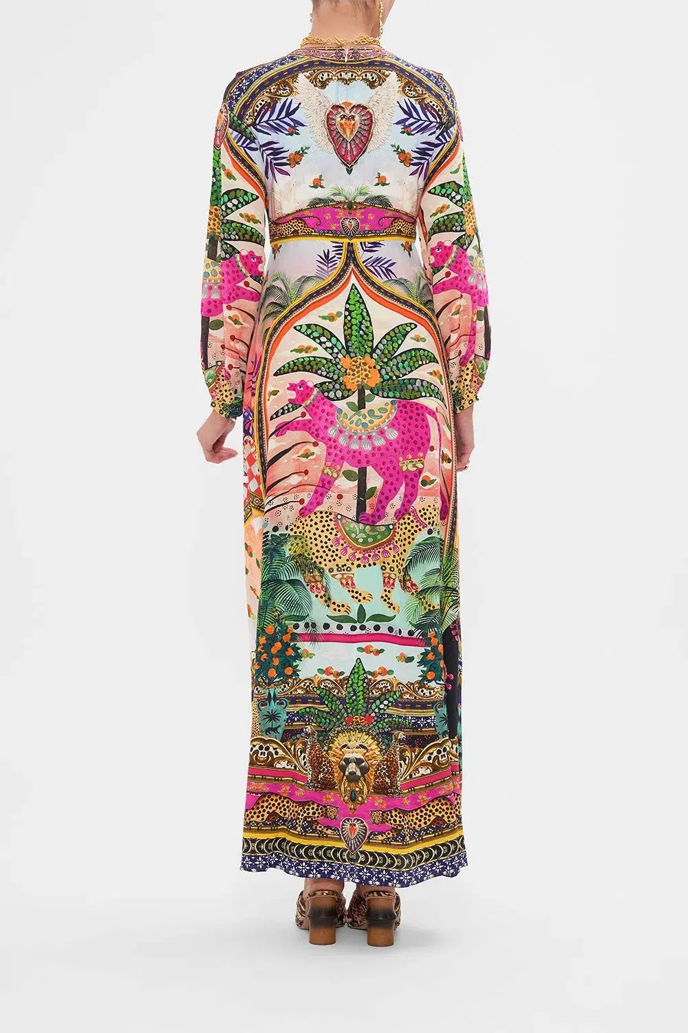 Camilla Alessandros Atlantis Printed Lantern Sleeve Dress Multi Size 14 photo 3
