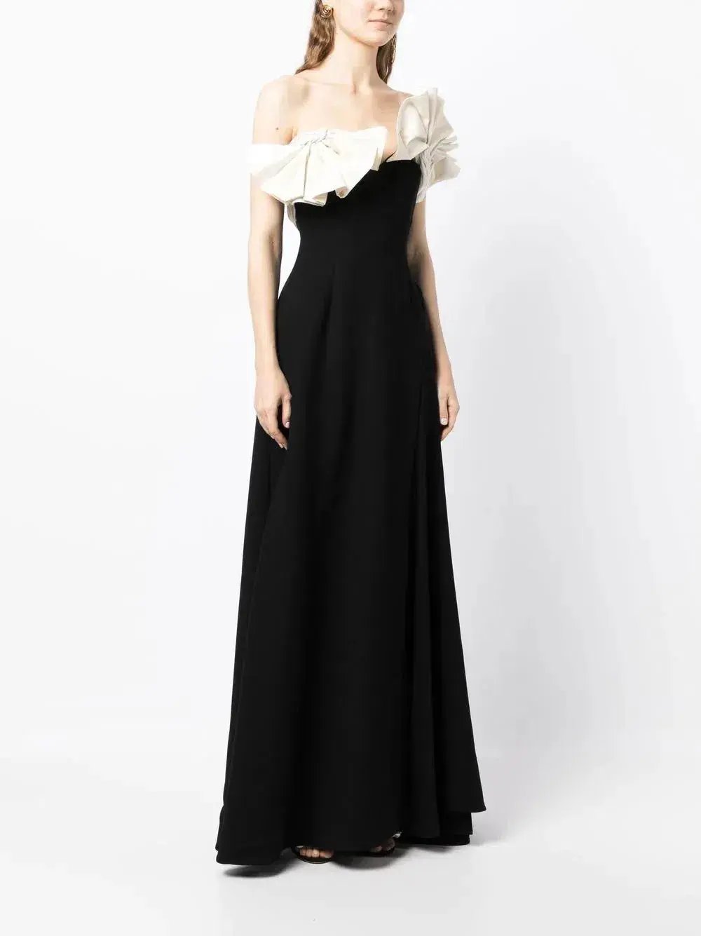 Rachel Gilbert Lavina Floor Length Gown Dress Black Size AU 8 photo 3