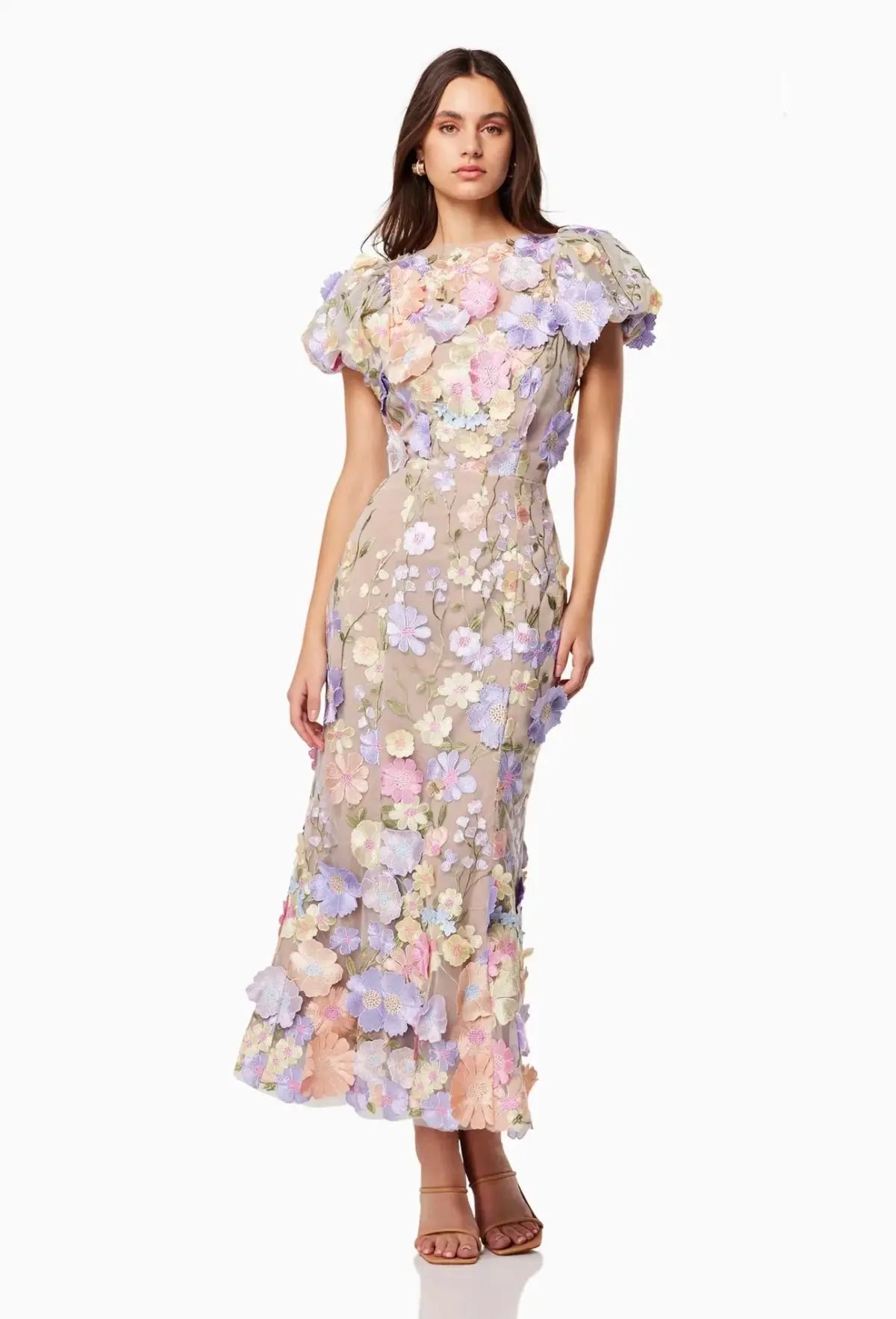 Elliatt Astraea 3D Lace Maxi Dress Floral Size L / AU 12 photo 6